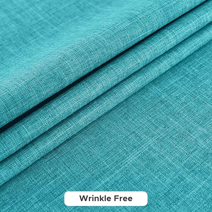 Fitable Faux Linen Tablecloths for Rectangle Tables: Water & Stain Resistant Farmhouse Table Cloth, Washable Burlap Textured Table Covers for Kitchen Dining Party(2 Pack, 60x102 Inch, Teal)
