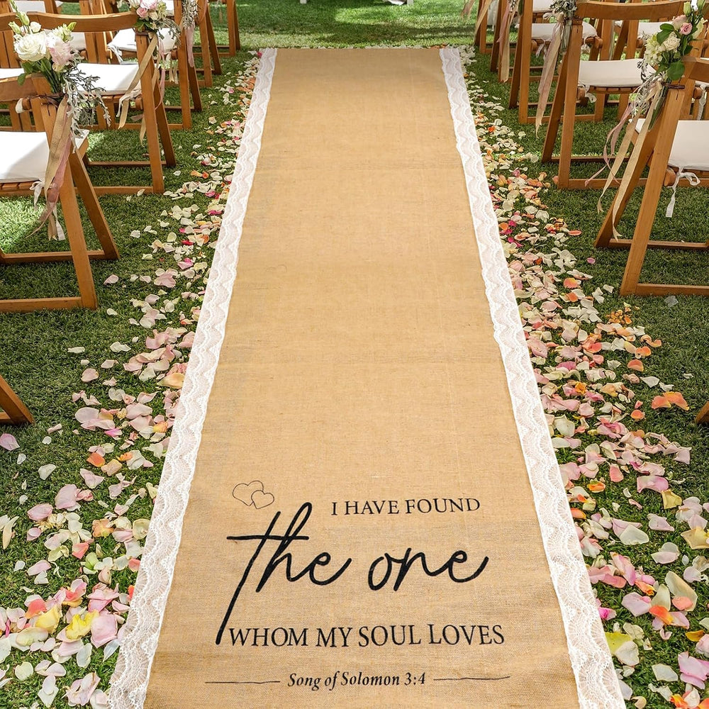 Tondiamo Burlap Aisle Runner 3.33 ft X 30 ft for Wedding Ceremony Outdoor