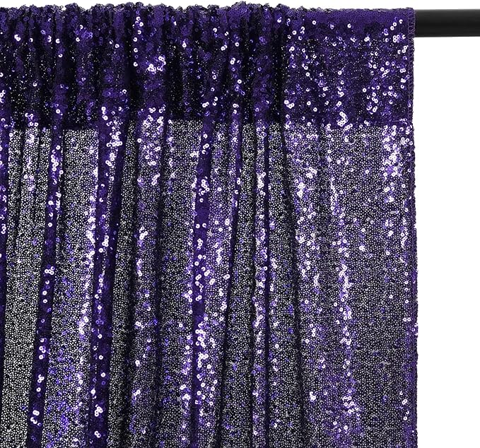 Poise3EHome Purple Sequin Backdrop, 10Ft x 10Ft Glitter Photography Background Curtains for Halloween Party Wedding Birthday Christmas Thanksgiving Decoration