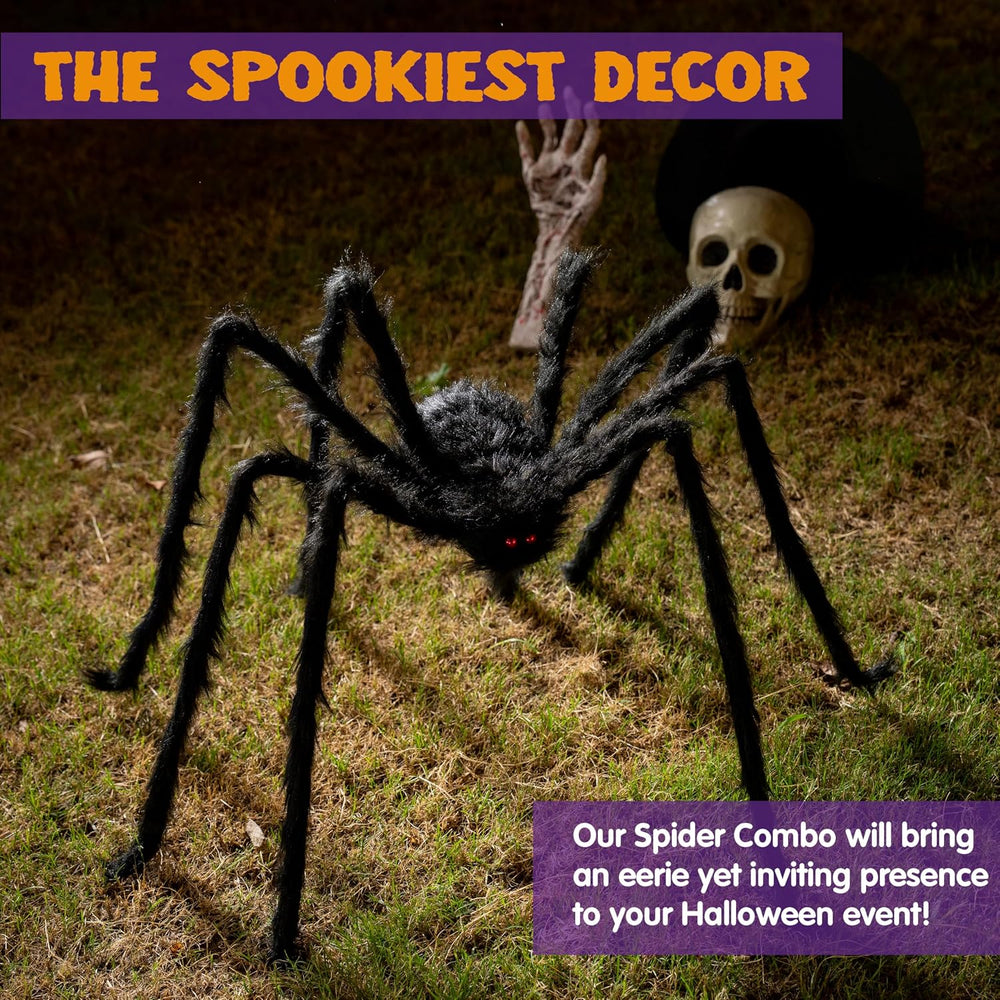 JOYIN 9 Ft Halloween Spider Outdoor Decorations, Giant Spider Scary Large Pro...