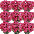 Lyrow Violet Artificial Flowers, Cluster, Rosy