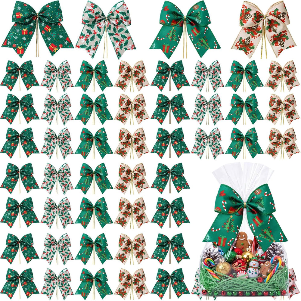 Daifunli 48 Pcs 6 Inch Christmas Bows for Wreaths