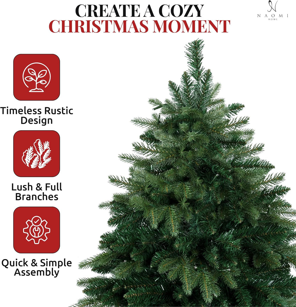 Naomi Home 7.5ft Artificial Prelit Rustic Christmas Tree