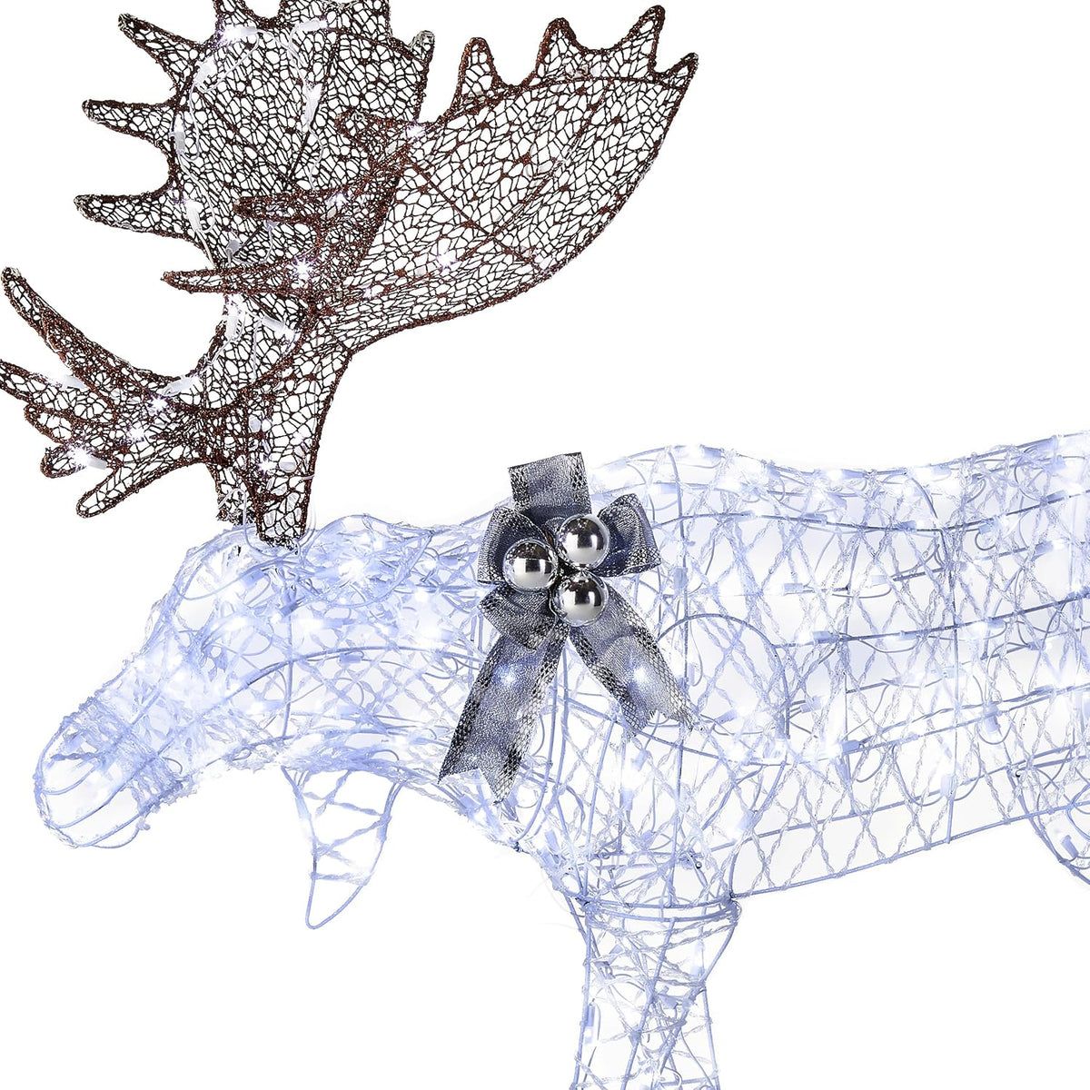 national tree company 50in pre-lit majestic moose christmas, close-up detail