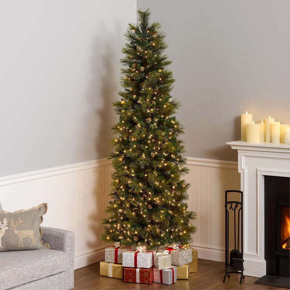 National Tree Company 7.5ft Pre-Lit Carolina Pine Slim Christmas Tree