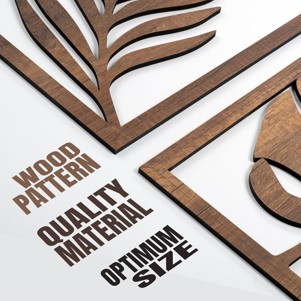qmmp modern wooden wall sculptures - set of, side view