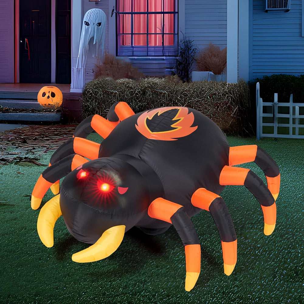 JOYIN 4 FT Halloween Inflatable Spider, Remote Control Blow Up Spider with 36...