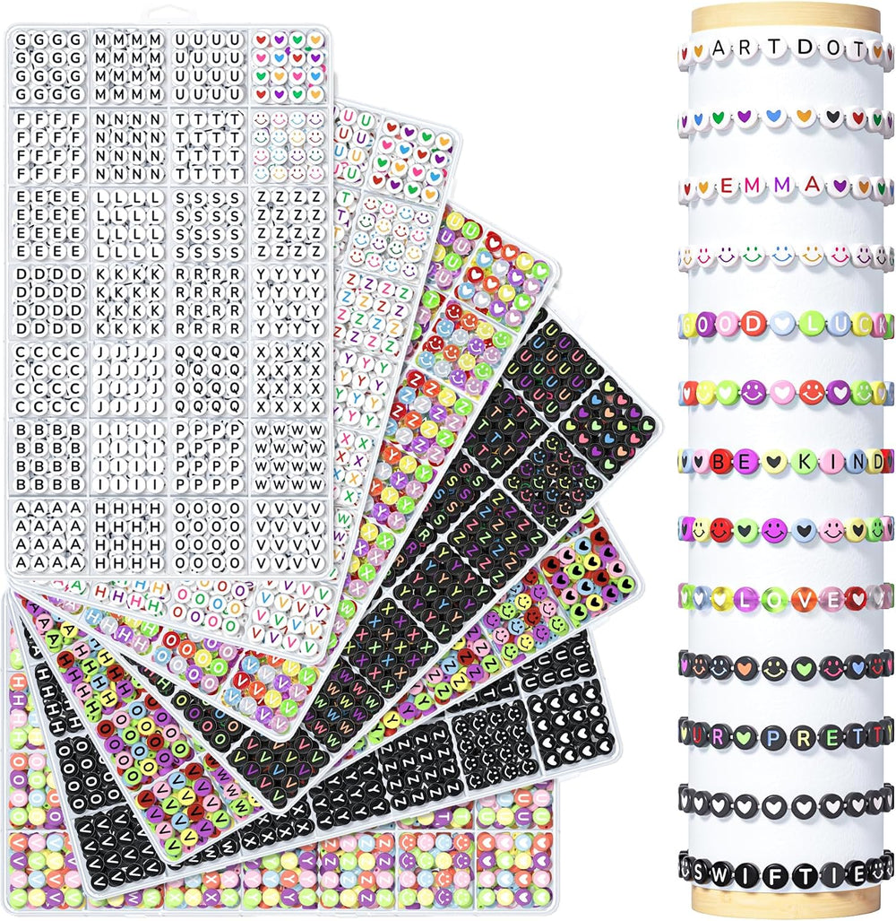 ARTDOT 7 Cases Assorted Letter Beads for Friendship Bracelets Making Kit, 980...