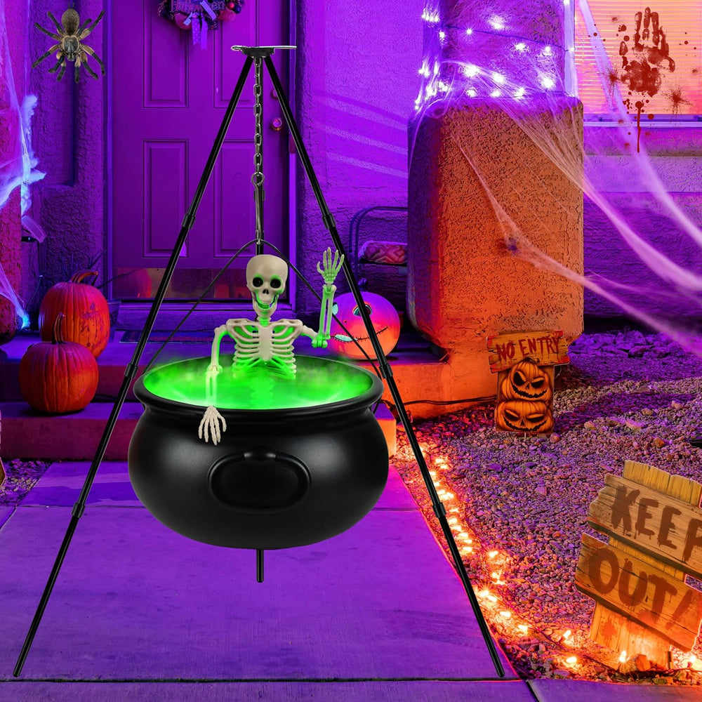 Halloween Decorations Outdoor, 12.6” Large Witches Cauldron Kettle on Tripod ...