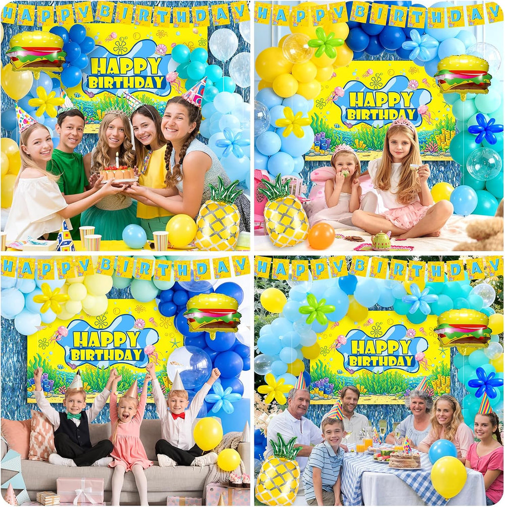 GAILROSO Sponge Birthday Decorations, Under the Sea Party Supplies
