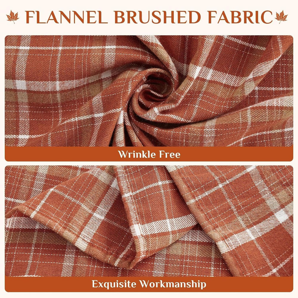 Softalker Fall Checkered Tablecloth Rectangle, Orange, 60 x 84 Inch