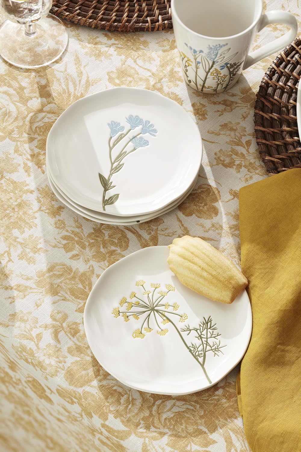 Lenox Wildflowers Tidbit Plate Set for 4, Small 6" Appetizer Plates 4-Piece