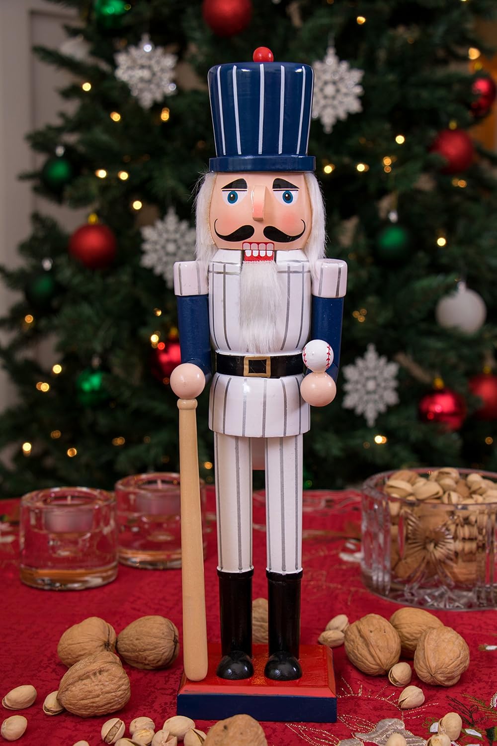 Clever Creations Baseball Player 16 Inch Traditional Wooden Nutcracker, Festi...