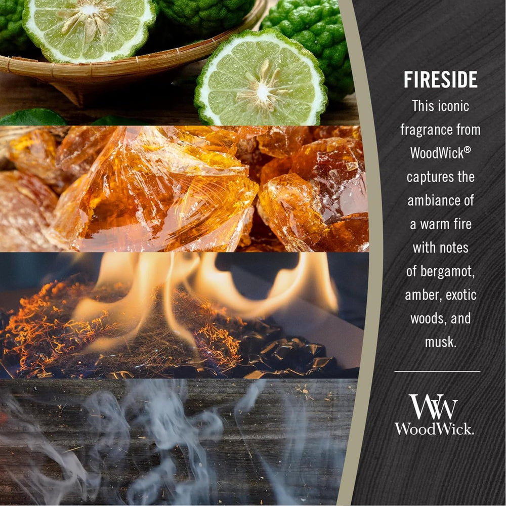 WoodWick Fireside Scented Candle, Crackling Wick, 21.5oz