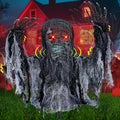 Talking Zombie Groundbreaker Halloween Animatronic with Red Eyes