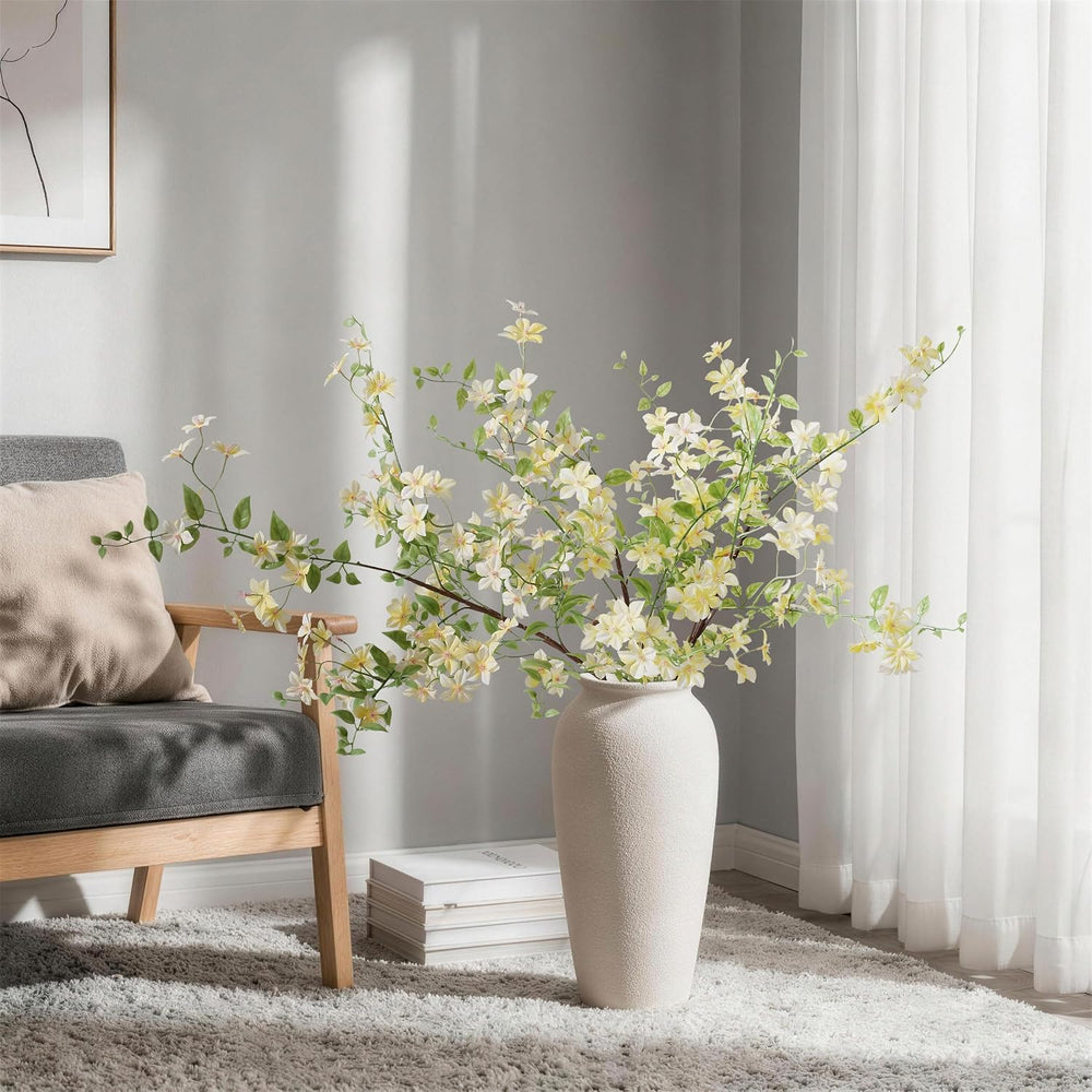Fake Flowers, 3 Pcs Artificial Flowers Greenery Stems Faux Greenery Stems Bra...