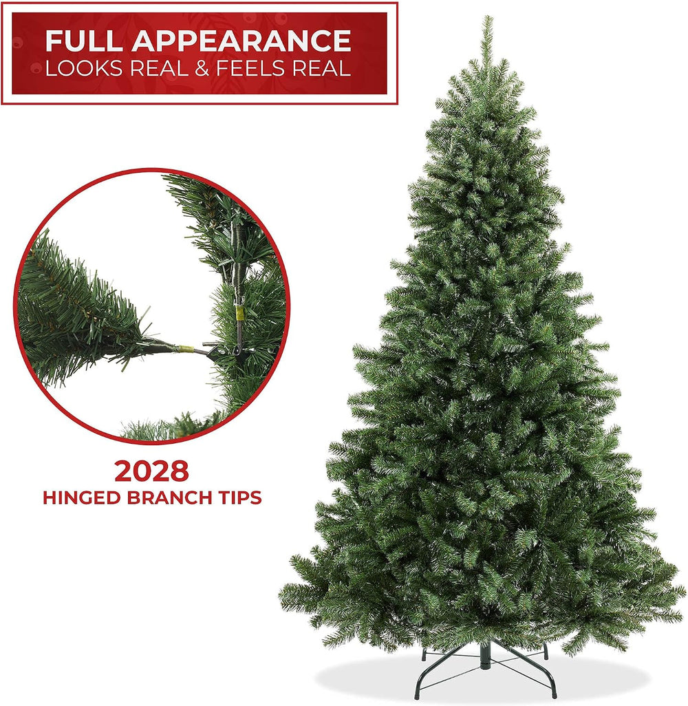 Casafield 9FT Realistic Green Spruce Unlit Artificial Holiday Christmas Tree ...