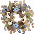 DecorbyHannah 18'' Fall Wreath for Front Door with Lights &Pumpkin Pinecone