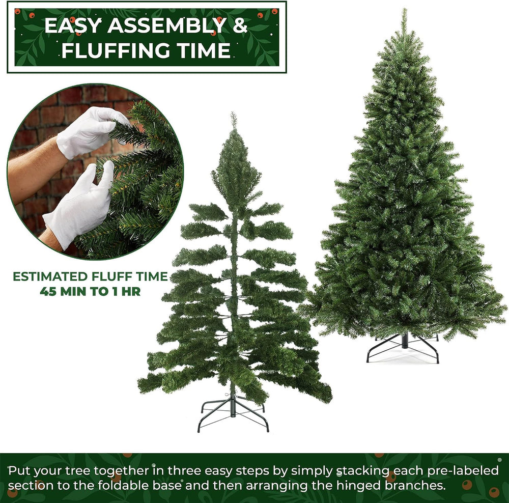 Casafield 9FT Realistic Green Spruce Unlit Artificial Holiday Christmas Tree ...