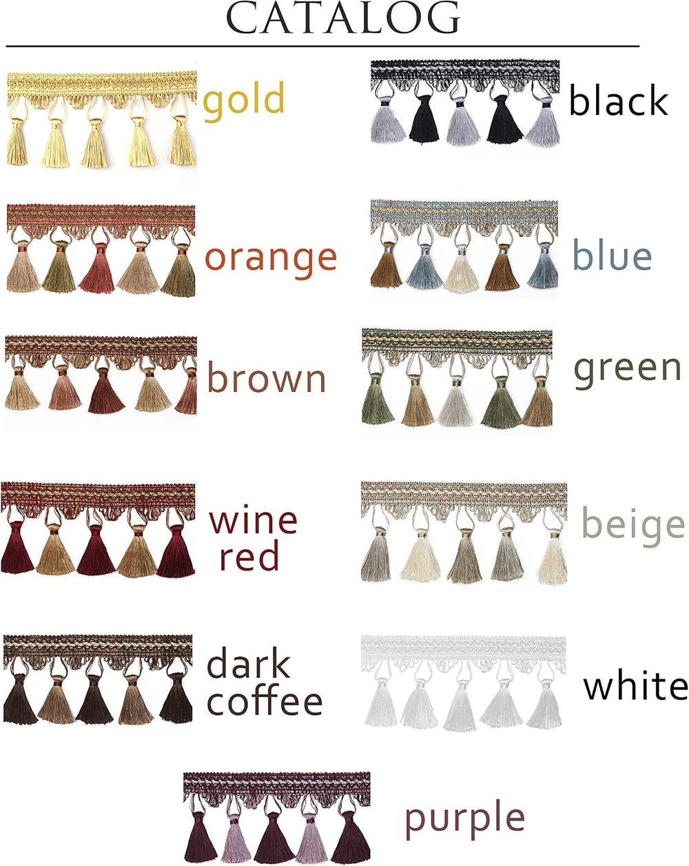 BEL AVENIR Tassel Fringe Trim 6.5 Yard x 3.54 Inches Tassel Fringes