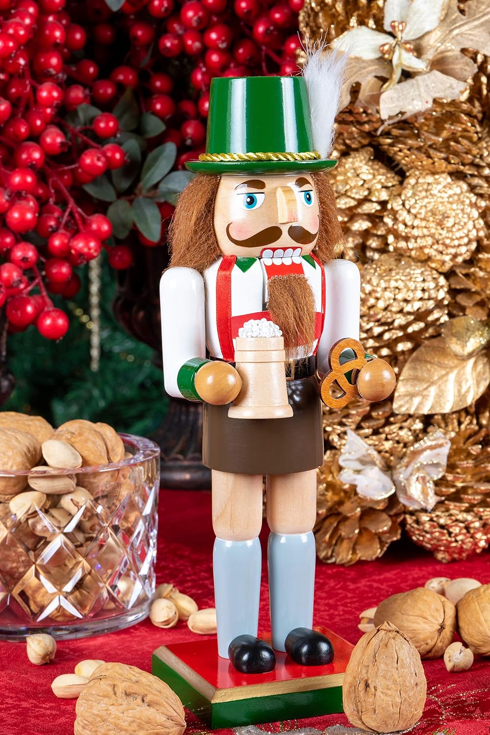 clever creations german 10 inch traditional wooden nutcracker showing dimensions