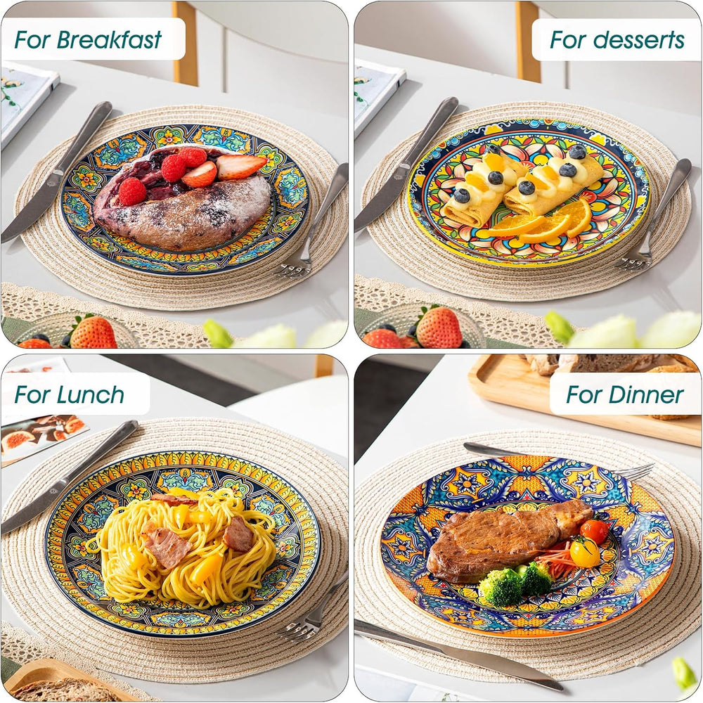 vancasso Colorful Dessert Plates Set of 6, 8.5 Inch Ceramic Salad Plates