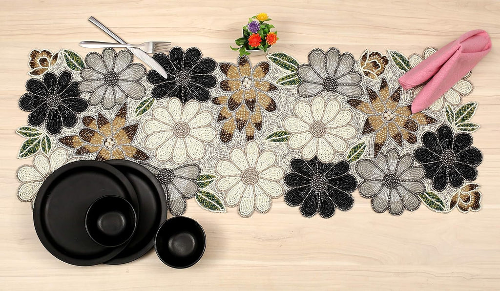 lightnpro floral handmade decorative thanksgiving christmas beaded table, side view