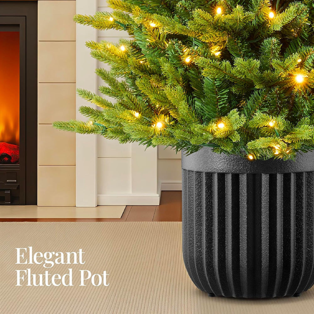 Best Choice Products Prelit Potted Pencil Christmas Tree, 6Ft Realistic Artif...