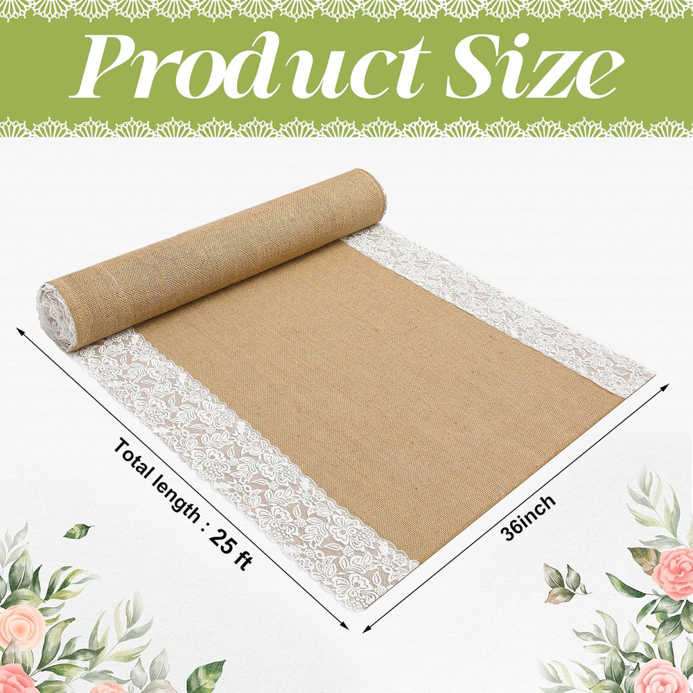 25Ftx36 in Natural Burlap Wedding Aisle Runner, Jute Weddings Runway Carpet
