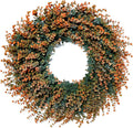 Fall Wreath for Front Door 26 inch Boxwood Wreath Eucalyptus Leaves