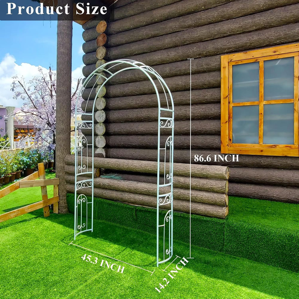 SCENDOR Heavy-Duty Metal Garden Arch with Lattice Panels for Rose & Wedding