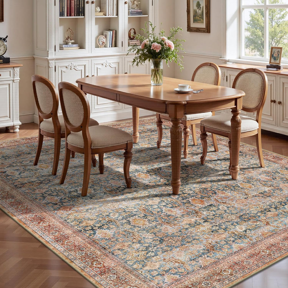 8x10 Area Rugs for Living Room - Washable Vintage Retro Large Rug, Soft Ultra...