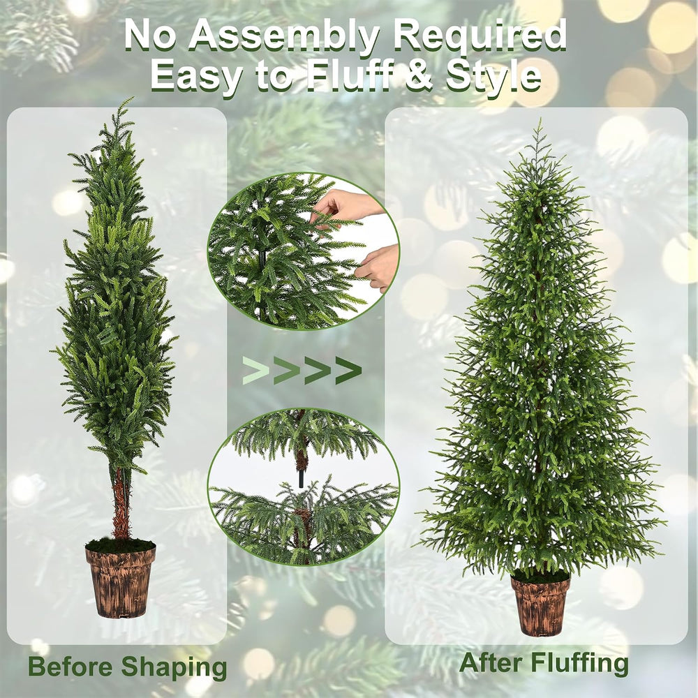 BLEUM CADE 6FT Christmas Tree with Pot, Norfolk Pine Christmas Tree Decor