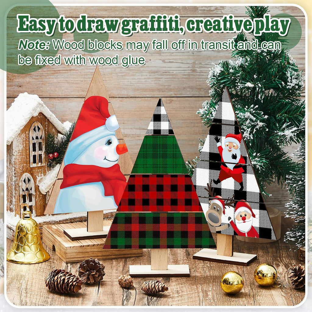 soaoo 8 pcs wood christmas trees 11.81 x showing dimensions
