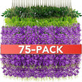 Wisteria Hanging Flowers,Fake Hanging Flowers,Wisteria artificiales Garland for Home Wedding Arch Floral Party Garden Ceremony Outdoor Decor,3.6 feet Long(75,Purple) (75 Pack)