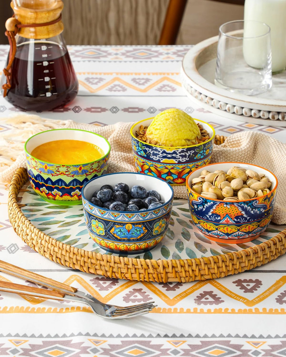 vancasso Ramekins 8 oz Oven Safe, Bohemian Style Creme Brulee Ramekin Set of ...