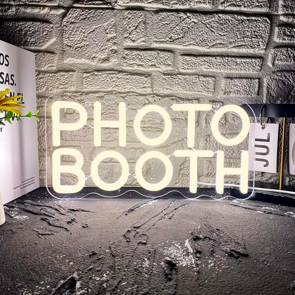 Allball Photo Booth Neon Signs for Wall Decor, Dimmable LED Photo Studio Neon...
