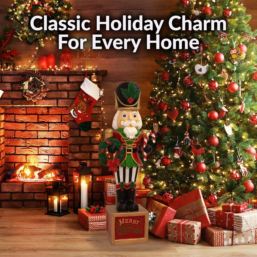 Sunnydaze Karl the 4ft Giant Nutcracker Statue, Christmas Decoration, Resin