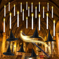 JOYIN 20Pcs Halloween Floating Candles and Witch Hat Light Up with Wand Remote Set Magic Hanging Candles and Wizard Hat with 2 Light Mode and Timer for Halloween Window Ceiling Porch Theme Party Decor