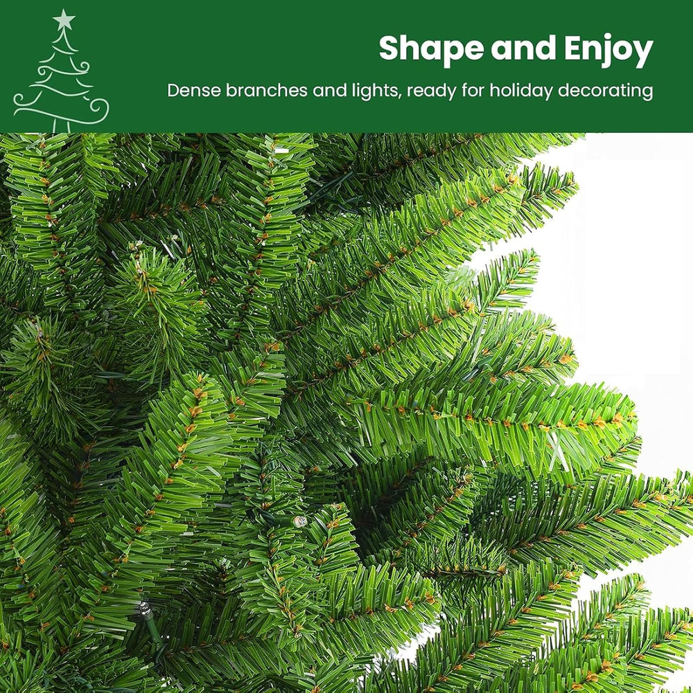 GAOMON 7.5ft Prelit Noble Fir Wide Artificial Christmas Tree w/RGBW Light