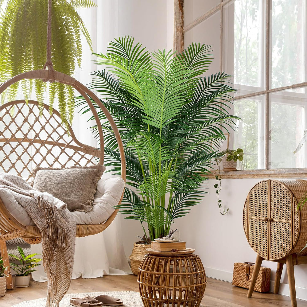 YEPDIN 6 Ft Artificial Tropical Palm Tree With 24 Removable Leaves - Large Fa...