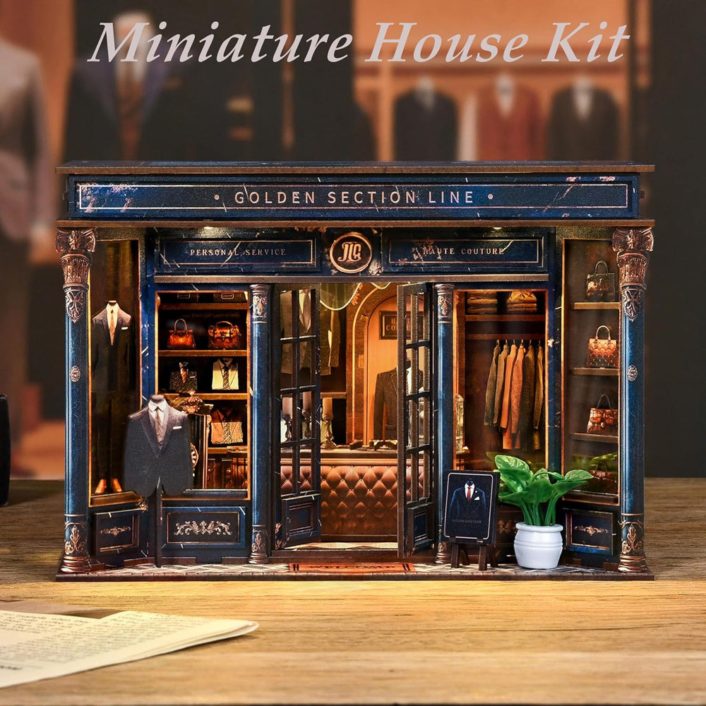 ISSEVE Book Nook Kit, Miniature Dollhouse Booknook Kit Bookshelf Decoration