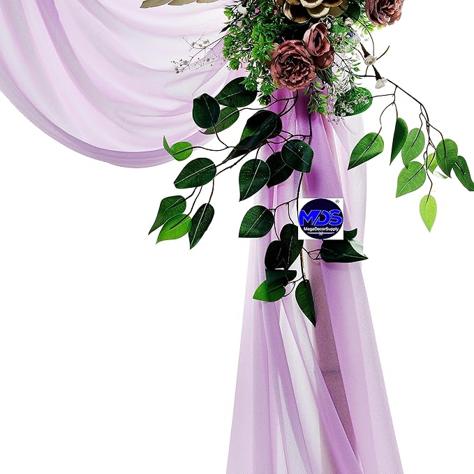 MDS Halloween Chiffon Draping Fabric - 2 Panel, 30" Wide x 40ft Long - Sheer Spooky Arbor & Canopy Drapery for Haunted House Backdrops, Party Ceilings, DIY Costumes & Themed Events - Orchid (Pack of 2)