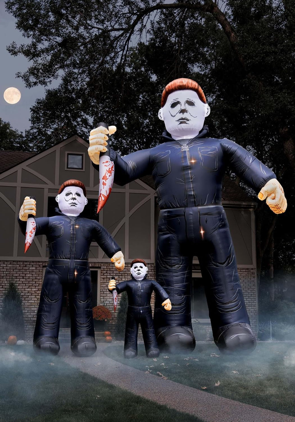 fun costumes 15 ft michael myers inflatable decoration, side view