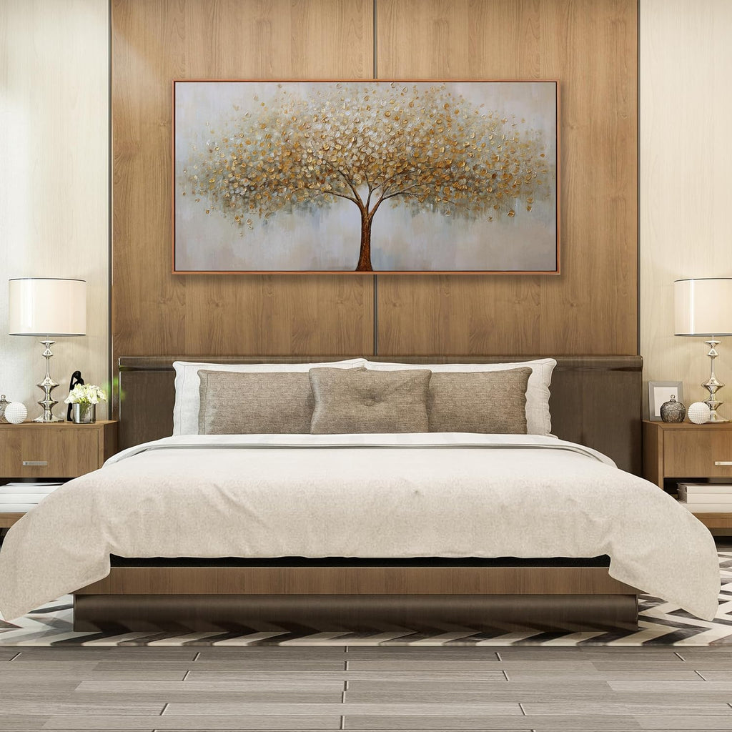 tree of life wall art abstract framed modern, close-up detail