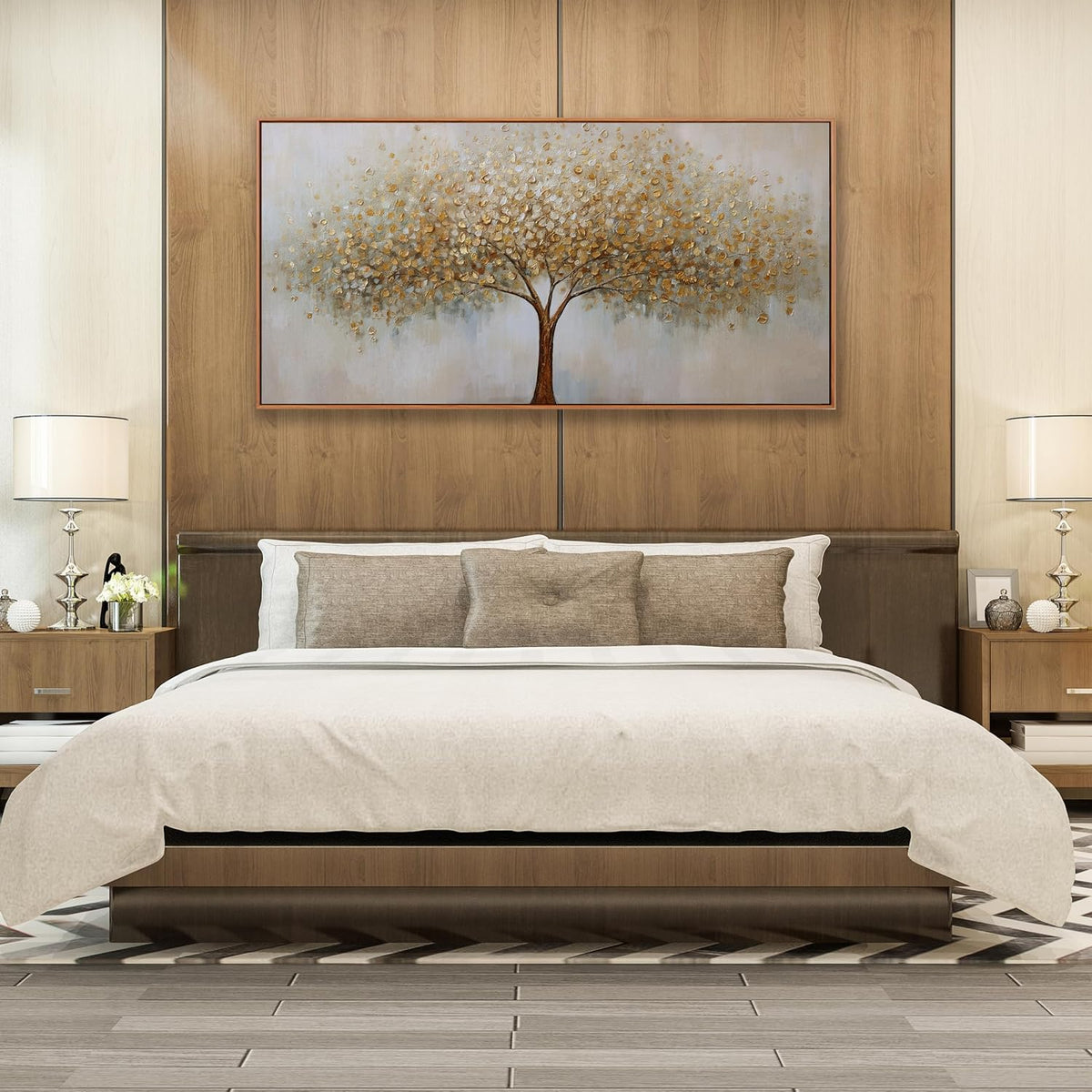 tree of life wall art abstract framed modern, close-up detail