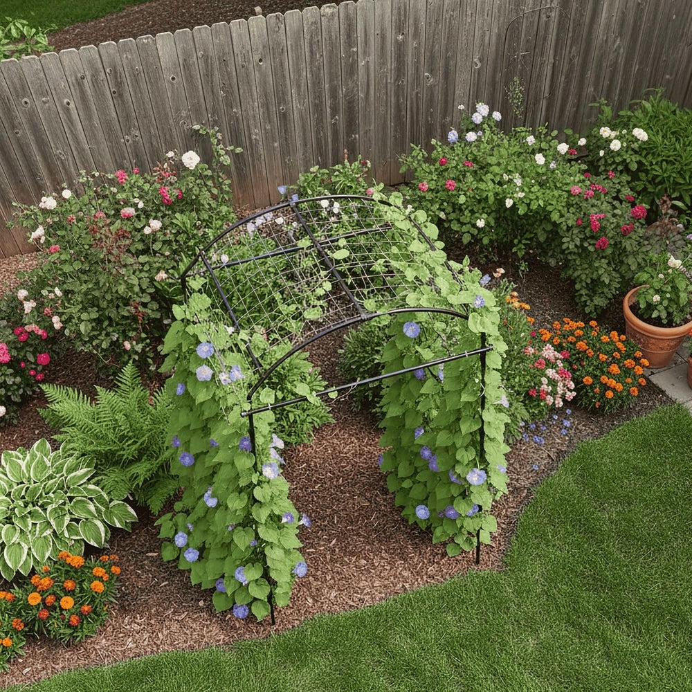 79" Tall Metal Cucumber Trellis Arch Sturdy Frame for 4FT Raised Garden Bed
