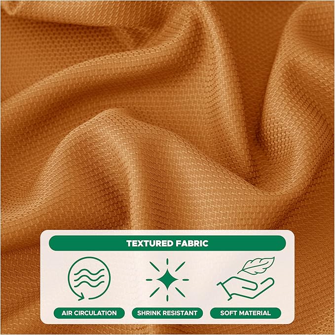 Biscaynebay Fall Tablecloth Textured Fabric 60x108 Inch Rectangular, Bronze Thanksgiving Autumn Harvest Water Resistant Fabric Tablecloths for Kitchen, Dining, Wedding, Parties Machine Washable