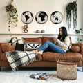 DEKADRON Metal World Map Wall Art, 3 Metal World Map Globes, Metal Wall Decor, Home Office Decoration, Wall Hangings (28" x 28")
