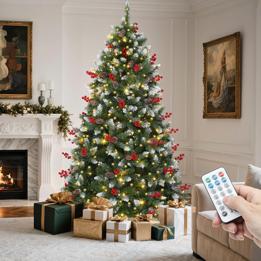 YITAHOME Prelit Pre-Decorated Christmas Tree 7.5FT with Remote